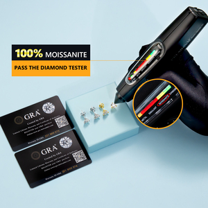 Pendientes de Moissanita con Corte Brillante de 3-8 mm, Estilo Clásico, 0.3 ct-3 ct, Chapados en Oro Blanco y Amarillo de 14K, Plata de Ley S925, VVS - Product Image 5