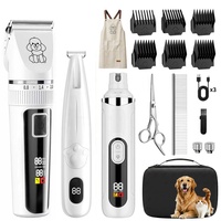 Kit électrique silencieux pour la tonte et le ponçage des ongles d'animaux, rechargeable, avec lumière LED, tondeuse à ongles pour chien silencieuse pour le toilettage