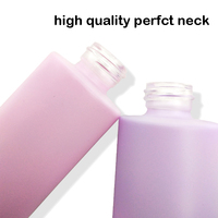 Flacon compte-gouttes en verre de 40 ml, flacons cosmétiques roses, flacons compte-gouttes pour huiles essentielles en violet mat et jaune pour l'emballage cosmétique