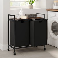 Grand panier à linge coulissant de haute qualité avec double compartiments pour le rangement des vêtements de salle de bain