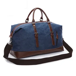 Sac de voyage en coton Vintage, vente en gros, grand, personnalisé, Oem, week-end, nuit, hommes