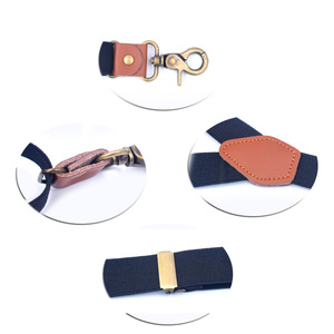 Tali elastis bentuk Y dewasa 3 klip, kawat gigi dapat disesuaikan kualitas tinggi Vintage kait celana suspender bergaris - Product Image 5