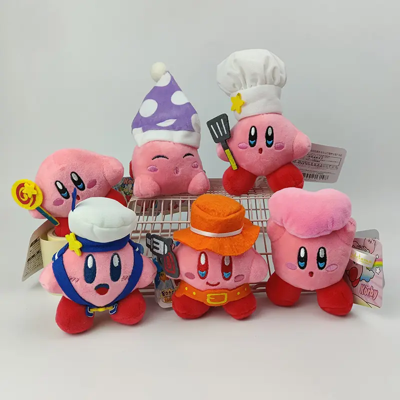 Fabrika ucuz yıldız Kirby şef donanma kostüm pençe makinesi bebek peluş dolması hayvan oyuncaklar için vinç makinesi