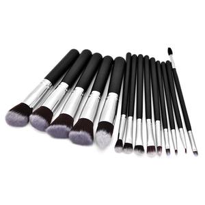 Ensemble de pinceaux de maquillage professionnel de 14 pièces, synthétique de qualité supérieure, doux et soyeux, manche en bois, pinceau éventail, poudre pour le visage, ombre à paupières, anticernes, eye-liner - Product Image 3