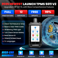 Herramienta de Diagnóstico para Autos Launch Creader TPMS 5011 V2 OBD2, Lector de Códigos con Pantalla LCD Negra, 12 Funciones de Reinicio y Actualización Gratuita