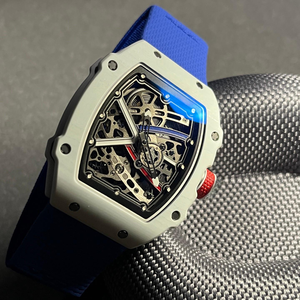 Luxury RM 67-02 Alexis Pinturault Men <b>Watch</b> – Blue White Carbon <b>Skeleton</b>, <b>Automatic</b> Mechanical Designer Timepiece - Product Image 2