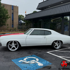 Cerchi in alluminio SJ 2 pezzi Deep Dish cromati oro con rivetti 18x10 5x120.65 6061-T6 per Chevrolet C10 Classic Chevy <span class=keywords><strong>Impala</strong></span> Muscle Car - Product Image 5