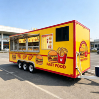 Maßgefertigter Box-Style Food Trailer Mobiler Kaffeewagen Voll Ausgestatteter Verkaufsstand Edelstahlrahmen Rostfrei Süßigkeiten-Chips-Kiosk