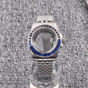 Kit de remplacement de boîtier de montre de plongée, lunette bicolore sertie de diamants, avec lentille Cyclops, pièces de montre <span class=keywords><strong>Seiko</strong></span> compatibles avec les mouvements NH35 NH36 - Product Image 6