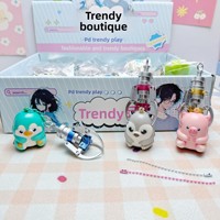 24-teiliges Plastik-Kinderspielzeug-Set 9cm Roboter-Handgreifer & 6cm Quetschbare Puppe Cartoon-Figur Schlüsselanhänger für Partygeschenke und Schulpreise