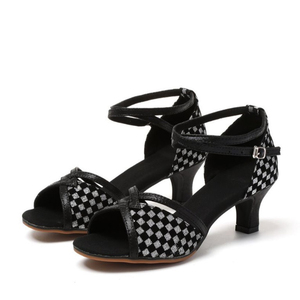 Chaussures de <span class=keywords><strong>danse</strong></span> <span class=keywords><strong>latine</strong></span> pour femmes, sandales à <span class=keywords><strong>talon</strong></span> ouvert avec semelles souples, pour la <span class=keywords><strong>danse</strong></span> de salon adulte, dessus en PU moderne - Product Image 3
