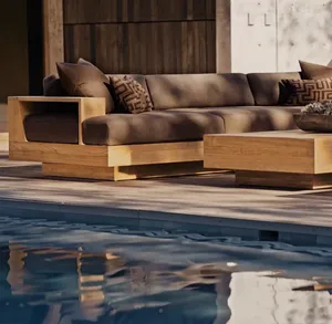 CAP TOWN nouveauté luxe terrasse jardin accoudoir canapé simple teck mobilier <span class=keywords><strong>d</strong></span>'extérieur étanche patio chaises longues - Product Image 1