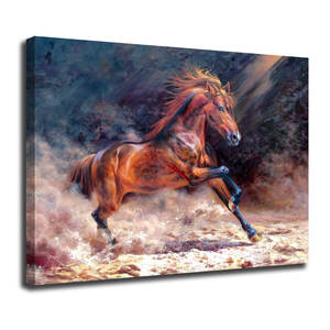 Arte Original de Fábrica, Venta al por Mayor, Lienzo Pintado a Mano con Óleo, Caballo Volador, <span class=keywords><strong>Caballos</strong></span> Corriendo, Arte Mural, Marco Ecológico, Tamaño Personalizado - Product Image 1