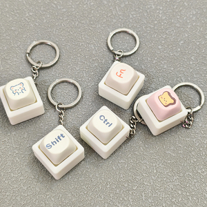 Tùy chỉnh cơ khí bàn phím Tactile Keycap chuyển đổi Tester Keychain Bàn phím thần tài đồ chơi với <span class=keywords><strong>LED</strong></span> ánh sáng Keychain UV in ấn - Product Image 1