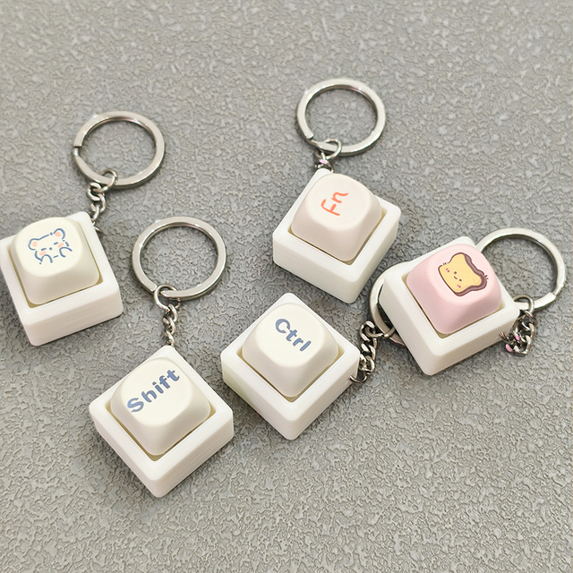 Custom Mechanical Keyboard Tactile Keycap Switch Tester Keychain Keyboard Fidget Toys With Led Light Keychain UV Printing