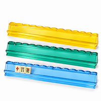Lot de 4 poussoirs de mahjong américains en acrylique de 20 pouces avec motif festif en feuille d'or scintillante et bordure festonnée verte pour jeu de table