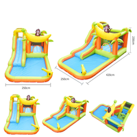 Château gonflable personnalisé en PVC couleur macaron avec toboggan et piscine, combinaison 5x4x3M, marque QY, fabriqué en Chine