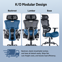 Silla de oficina ergonómica de malla al por mayor, silla de trabajo de respaldo alto con reposabrazos 1D, silla de ordenador a precio de fábrica para venta al por mayor
