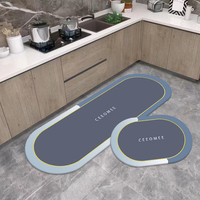 Tapis de bain personnalisé à séchage rapide, antidérapant et absorbant, inspiré de l'argile de diatomée, en caoutchouc, pour cuisine, salle de bain ou entrée