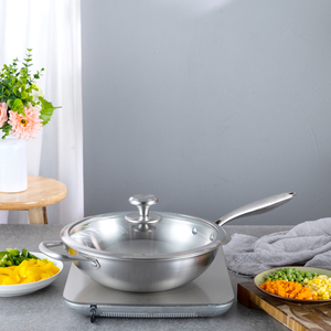 Sartén antiadherente de acero inoxidable para cocina, sartén con tapa, 5 capas - Product Image 5