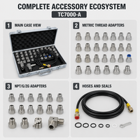 Kit d'adaptateurs d'étalonnage multifonction TC7000A en acier inoxydable, raccords universels pour la calibration des manomètres