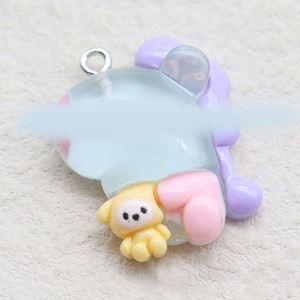 Breloques porte-clés en résine transparente série Bt, motifs lapin et koala de dessin animé, accessoires de bijoux DIY et perles faites à la main pour les fans de Kopo, vente en gros - Product Image 1