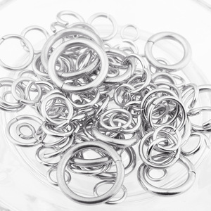 Anillos de conexión de acero inoxidable, planos, redondos, abiertos y cerrados, para la fabricación de pulseras, conectores para manualidades DIY H1682 - Product Image 3