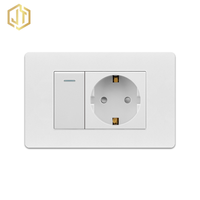 118 estilo de alta calidad 1 Gang 1 Way + EURO Socket pared interruptores y enchufes eléctricos para el hogar