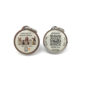 Thẻ Vòng Cổ ID Thú Cưng Epoxy NFC 13.56Mhz EM4305 Mã QR Mã Vạch Tùy Chỉnh Viền Kim Loại Thẻ Chip Ngoài Cho Chó Tức Thì Bằng Silicon - Product Image 2