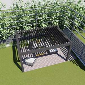 Pérgola Moderna para Jardín Exterior, de Aleación de Aluminio Engrosada, Resistente a la Corrosión, Quiosco 100% Impermeable, Diseño Cuadrado, LED - Product Image 2