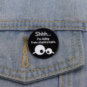 Frase estoy evitando a las personas tontas esmalte Pin letras <span class=keywords><strong>de</strong></span> dibujos animados broche solapa insignia joyería regalo <span class=keywords><strong>para</strong></span> amigos al por mayor - Product Image 1