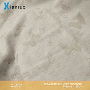 Cln01 # New Arrival 65% cotton, 25% linen, 10% nylon Jacquard vải, nylon cotton linen bướm vải, mềm mại sang trọng vải - Product Image 3