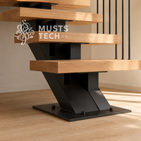 Escalier mono-poutre de luxe, minimaliste architectural, pour résidence, avec dessin de conception pour exportation et fabrication