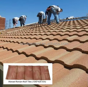 Tejas Metálicas con Recubrimiento <span class=keywords><strong>de</strong></span> Arcilla Cerámica y Piedra <span class=keywords><strong>de</strong></span> Hierro para Techos <span class=keywords><strong>de</strong></span> Casas, Tejas Pintadas con Efecto <span class=keywords><strong>de</strong></span> Roca Volcánica - Product Image 2