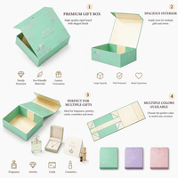 Kotak Hadiah Mewah dengan Penutup Magnetik, Kemasan Kertas Berlapis Spons, Laminasi Matt, Dapat Didaur Ulang untuk Kosmetik