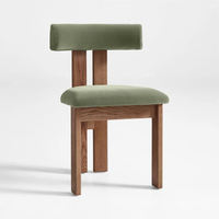 Chaise de salle à manger en chêne massif de style moderne du milieu du siècle JP 2026, tissu en velours vert, chaise de salle à manger en bois