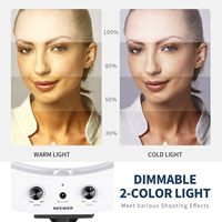 Kit d'éclairage annulaire LED Neewer de 20 pouces pour le maquillage, les vidéos YouTube, les blogueurs, les salons - Température de couleur réglable avec batterie ou courant continu