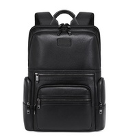 Sac à dos de mode pour homme en cuir véritable imperméable avec bretelles à coussin d'air, grande capacité, pour les trajets professionnels, compatible ordinateur portable 17 pouces, stock OEM