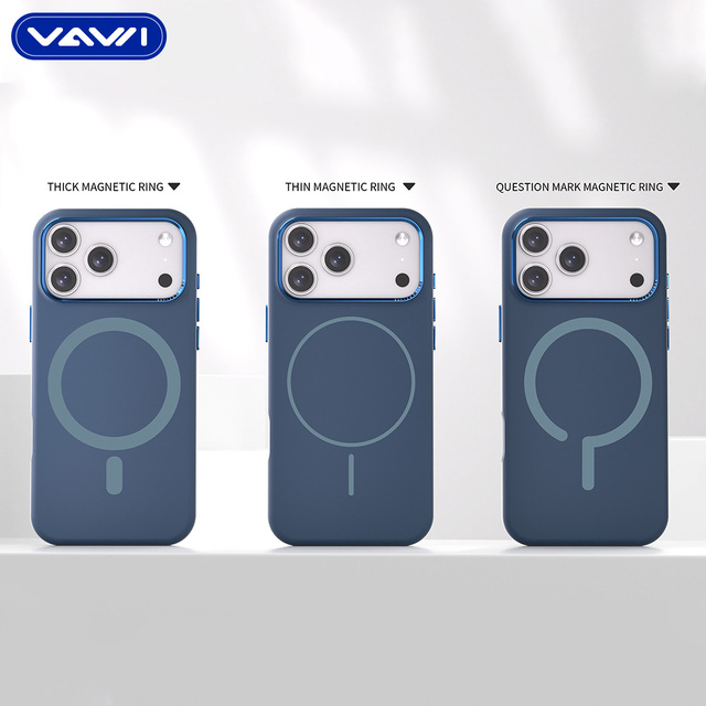 VAWI S010 Custom Magnetic Liquid Silicone Phone Case for iPhone 11~17 Series with Replaceable Magnetic Ring