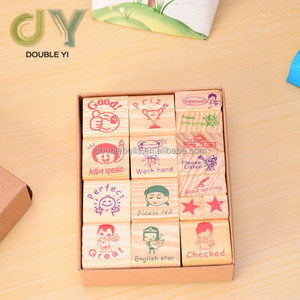 Sellos <span class=keywords><strong>de</strong></span> madera personalizados para niños, Set <span class=keywords><strong>de</strong></span> 16 unidades <span class=keywords><strong>de</strong></span> sellos divertidos para profesores - Product Image 5