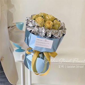 Papier d'emballage floral de luxe 58*58cm en film aluminium effet miroir pour fleuristes - Product Image 3