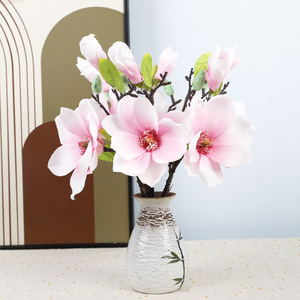Simulation 2-head <b>Small</b> magnolia Single Branch <b>Artificial</b> Decorative <b>Flower</b> Arrangement Short stem magnolia <b>Flower</b> Wholesale - Product Image 1