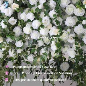 XLE Wedding Stage appeso <span class=keywords><strong>fiori</strong></span> artificiali rosa fiore bianco parete sfondo Roll up decorazioni eventi per la fotografia - Product Image 2