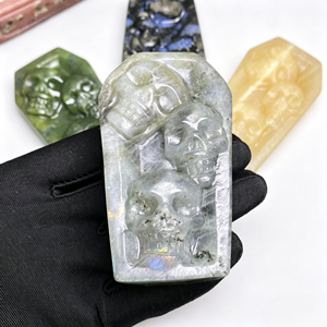 Figurine de cercueil en cristal d'Halloween en gros avec crânes et croix pour cadeau de style gothique et décoration de festival - Product Image 5