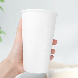 Vaso de papel desechable de doble pared con revestimiento de PE para café, con logo personalizado, impermeable, de papel kraft blanco, para café caliente. - Product Image 5