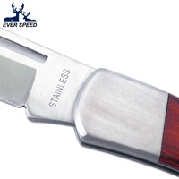 Lame d'affûtage en acier inoxydable pliante camping poche en bois couteau tactique outil de survie couteaux outils