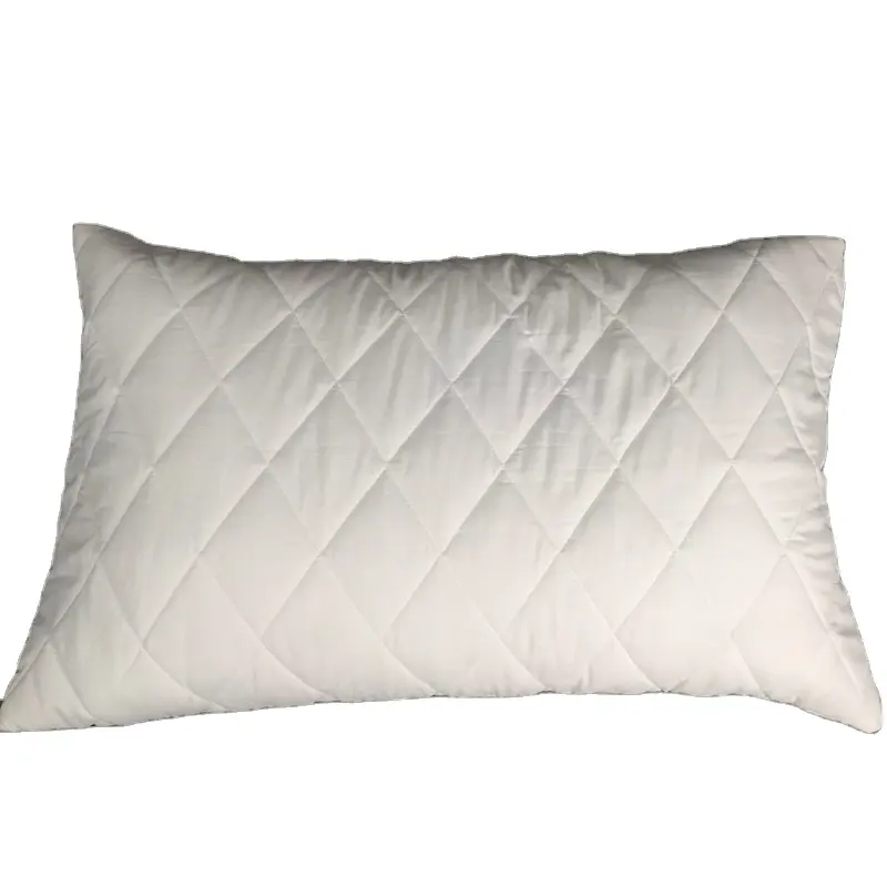 Housse d'oreiller matelassée 100% polyester/microfibre, 50 pièces, 150gsm, avec fermeture éclair invisible
