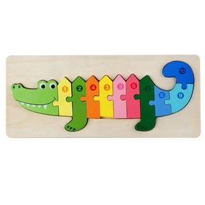 Puzzle in Legno 3D per Bambini, Giocattoli <span class=keywords><strong>Montessori</strong></span>, Puzzle Educativi con Dinosauri e Animali Cartoon - Product Image 6