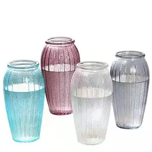 مزهرية زجاجية ملونة بنمط البحر المتوسط مصنوعة في المصنع - Product Image 1