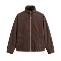 Blouson Bomber Zippé Homme Vintage Délavé Col Montant Respirant Simple Décontracté Grande Taille Ample et Confortable